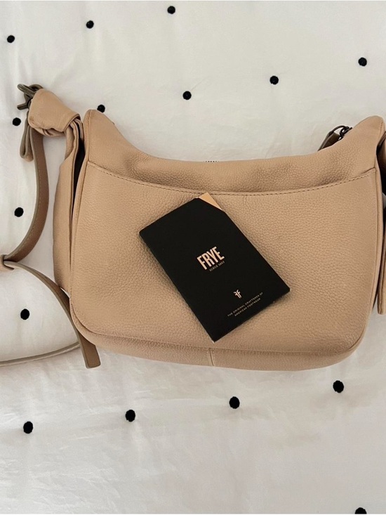Frye Handbags - FRYE Neutral Tan Pebbled Leather Shoulder Bag